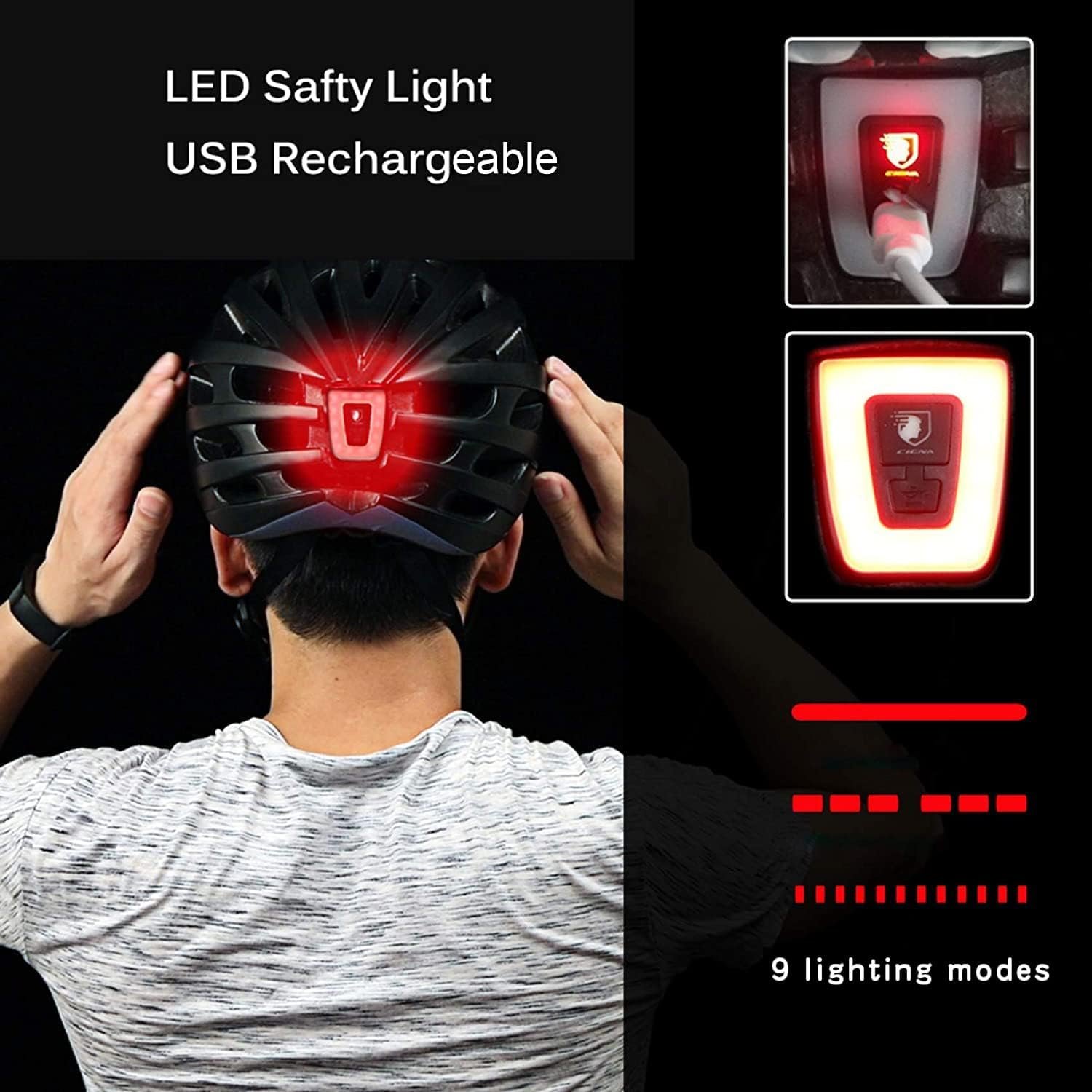Шолом велосипедний Shinmax з LED підсвічуванням, магнітним візором, 27 вентиляційними отворами, регульований, фото №3