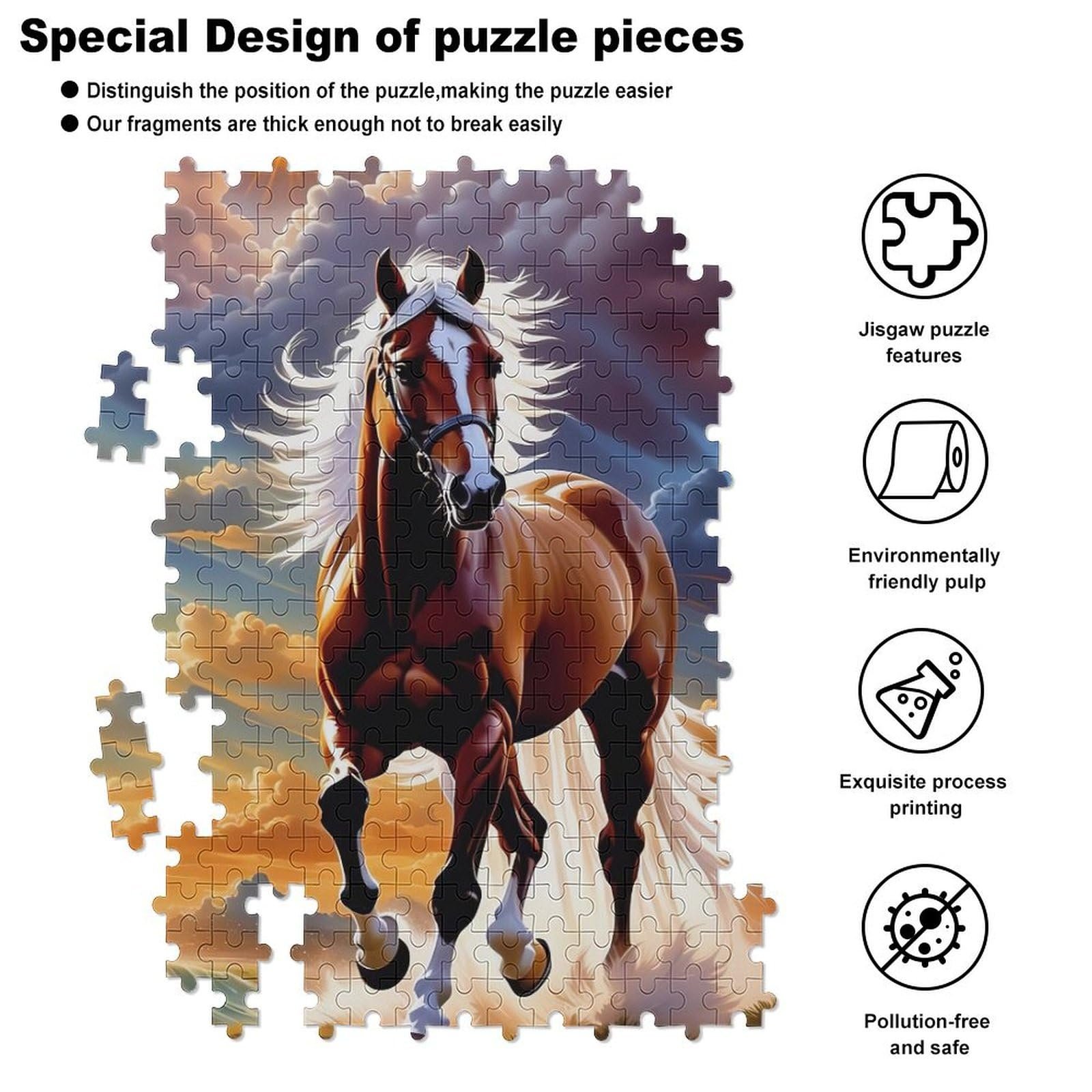 Пазлы деревянные Лошадь 300 элементов 42 x 30 см, фото №5