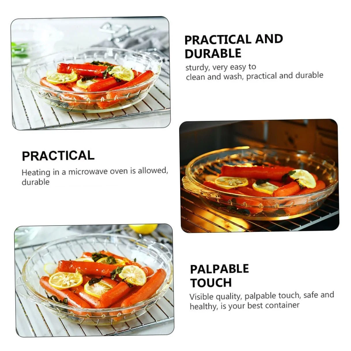 Форми для запікання Набір 2 шт. Скляні Термостійкі Прозорі, фото №7 Форми для запікання Набір 2 шт. Скляні Термостійкі Прозорі, фото №7