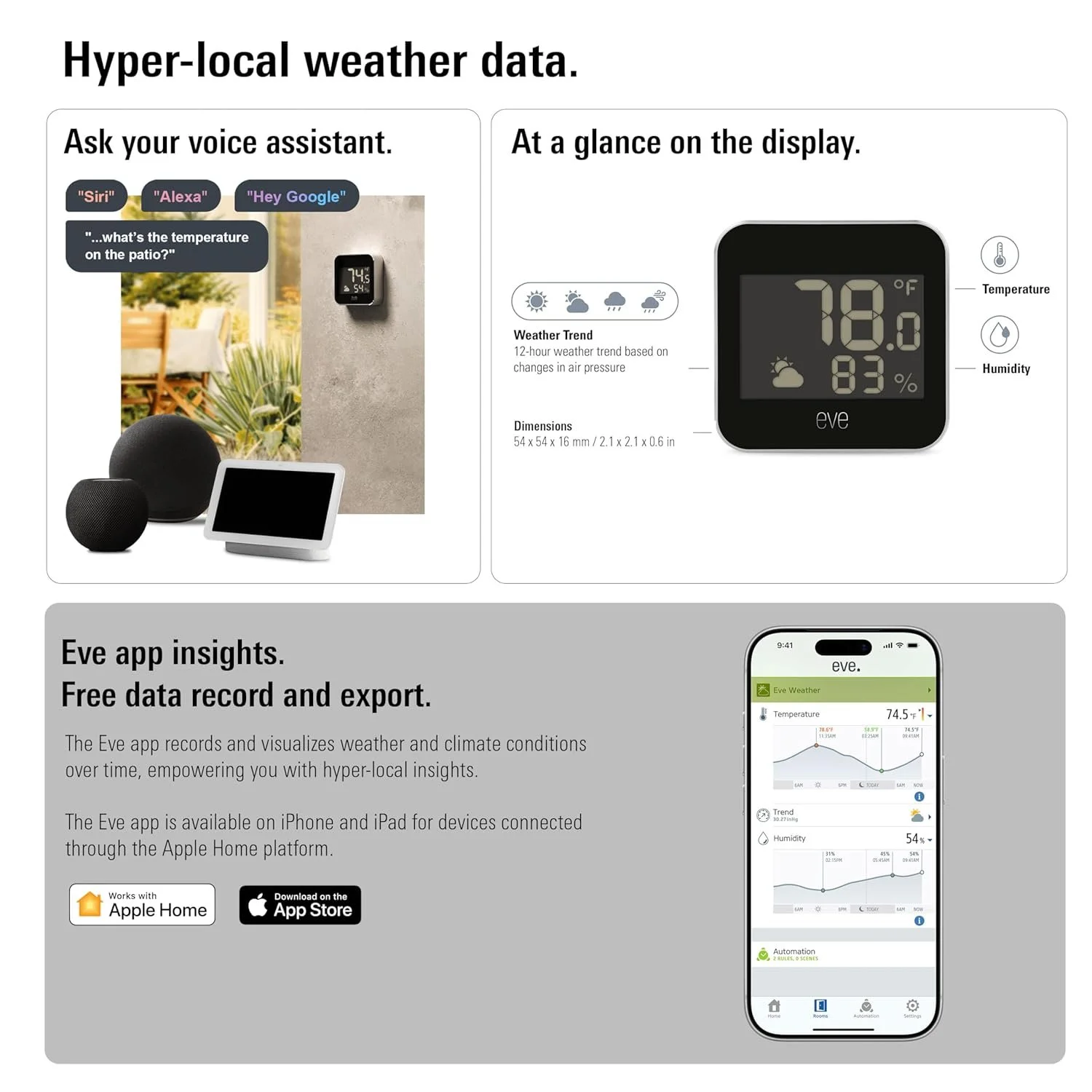Умная метеостанция Eve Weather Серебряный, фото №3