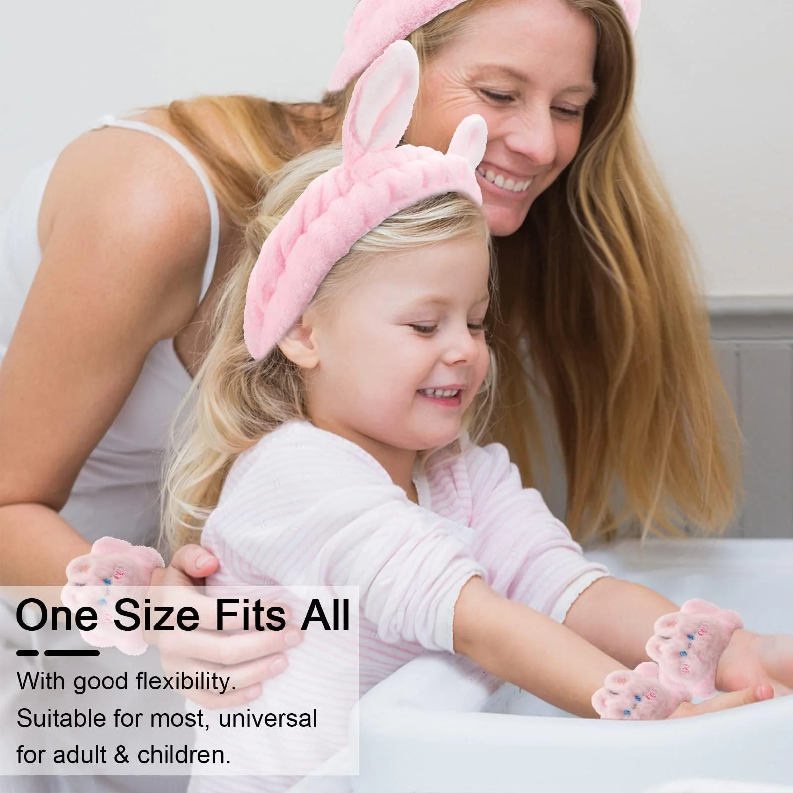 Пов'язка на голову з вушками кролика та напульсники, фото №5