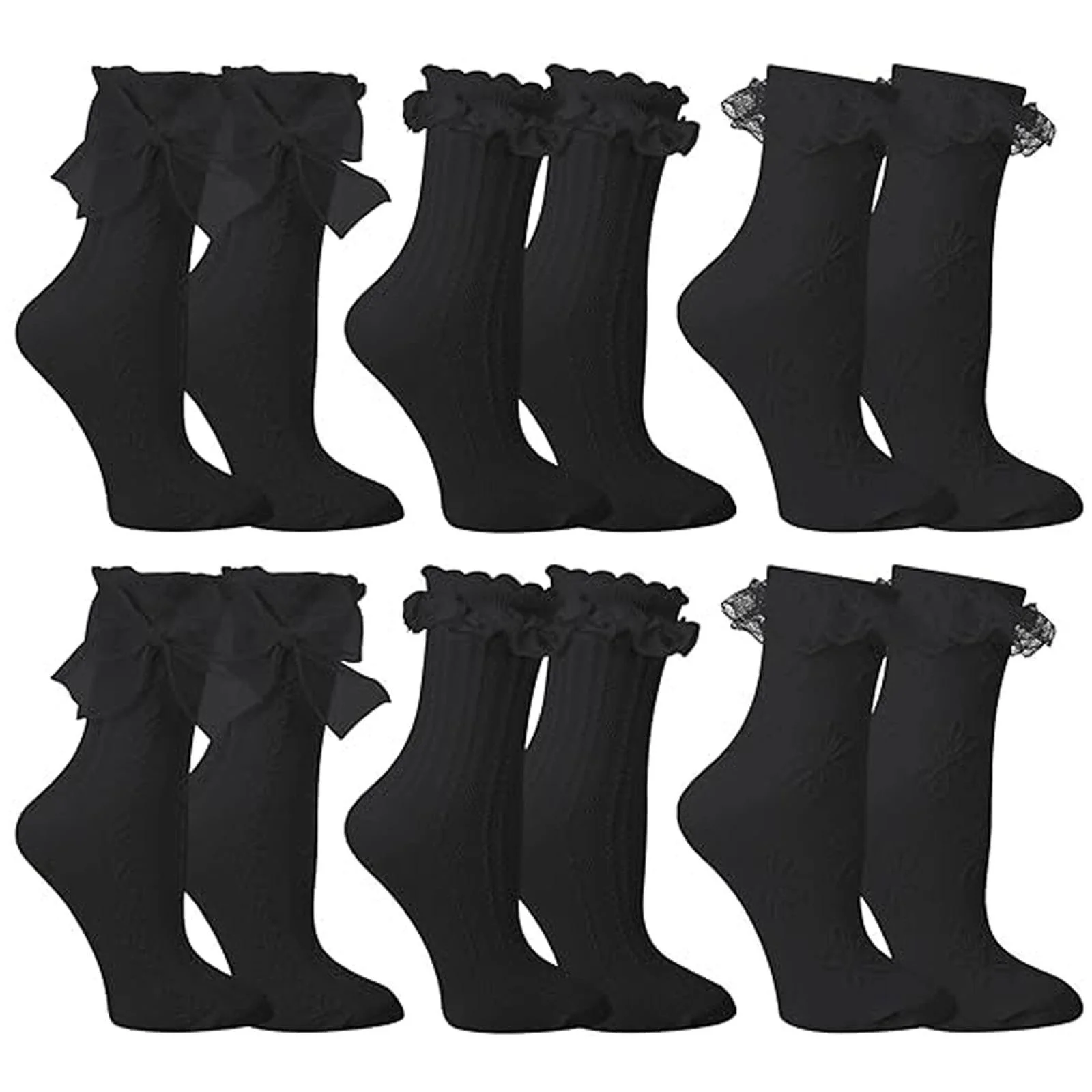 Шкарпетки з оборками жіночі (6 пар) Бавовна, фото №1 Шкарпетки з оборками жіночі (6 пар) Бавовна, фото №1