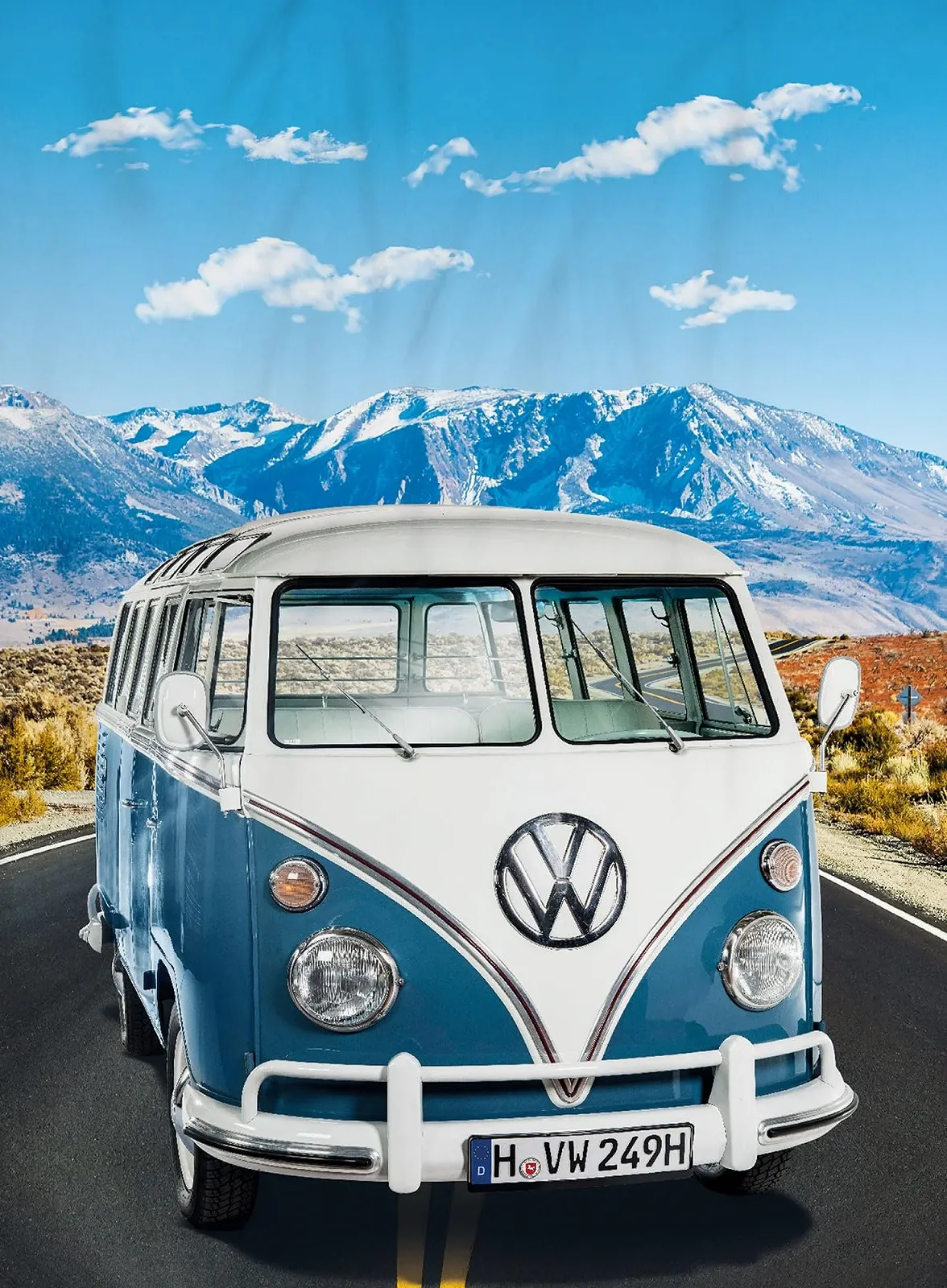 Покрывало VW Volkswagen T1 Adventure - Синий 150 x 200 см, фото №1