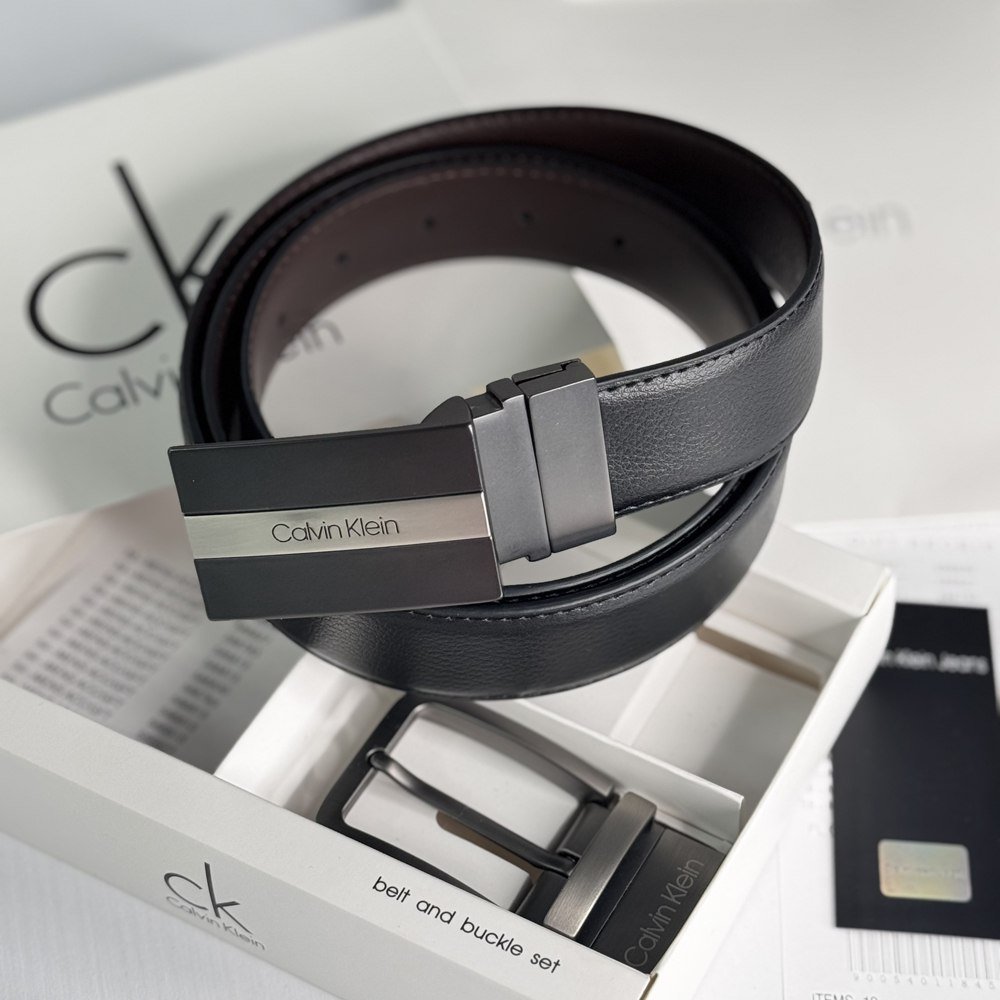 Ремінь Calvin Klein подарунковий набір шкіряний з двома пряжками, фото №6