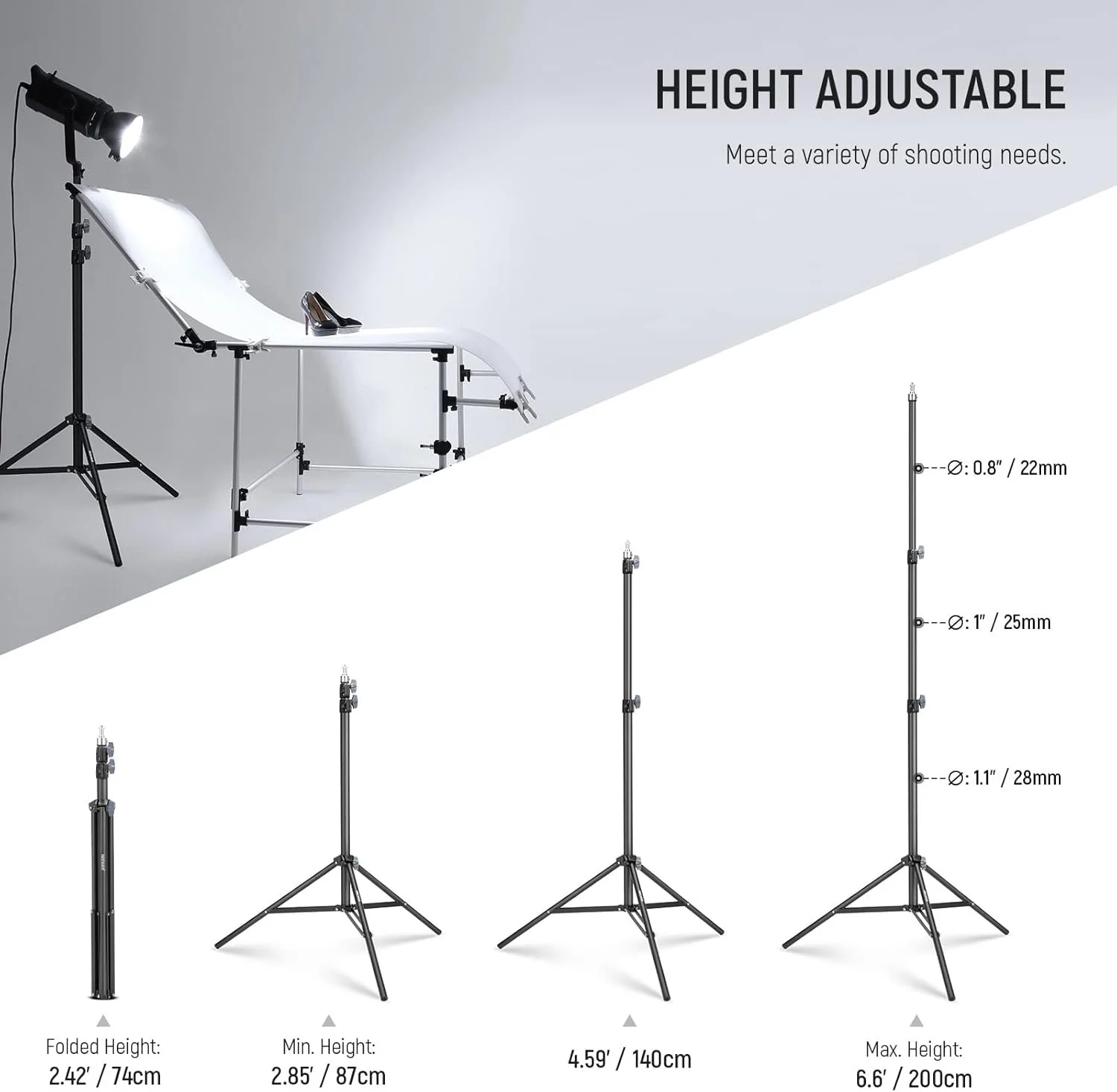 Штатив NEEWER ST-200 Чорний, фото №2 Штатив NEEWER ST-200 Чорний, фото №2