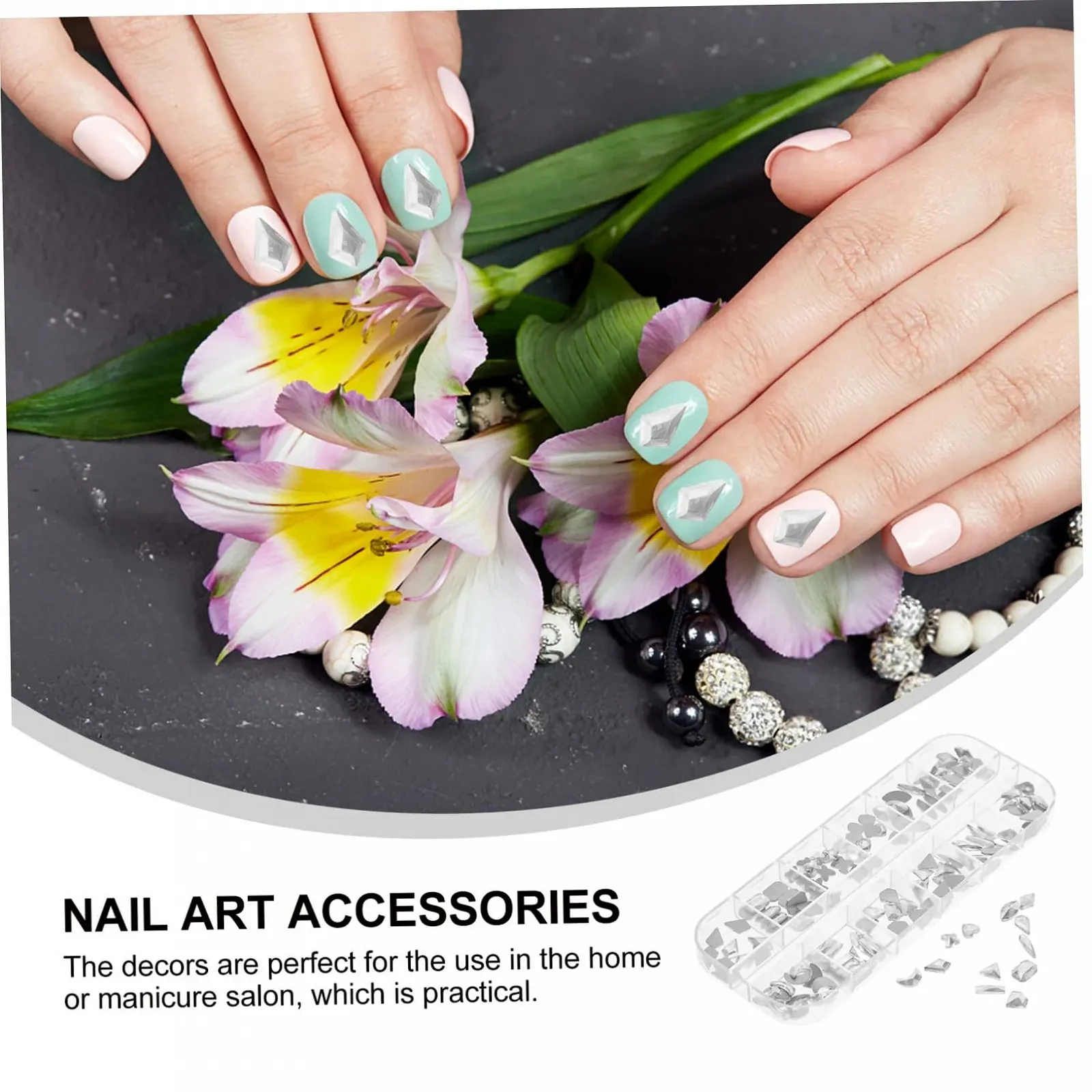 Стразы FRCOLOR для ногтей Плоские стеклянные бриллианты Декоративные камни для макияжа DIY украшения для ногтей Камни для рукоделия, фото №5