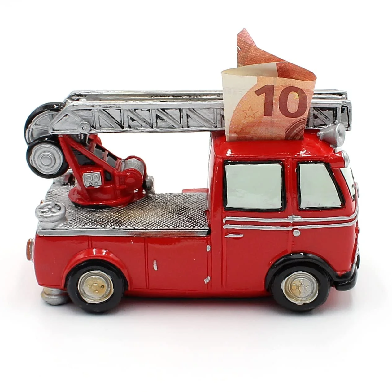 Скарбничка Dekohelden24 Пожежна машина Полірезин Червона 15 x 7 x 10 см, фото №4