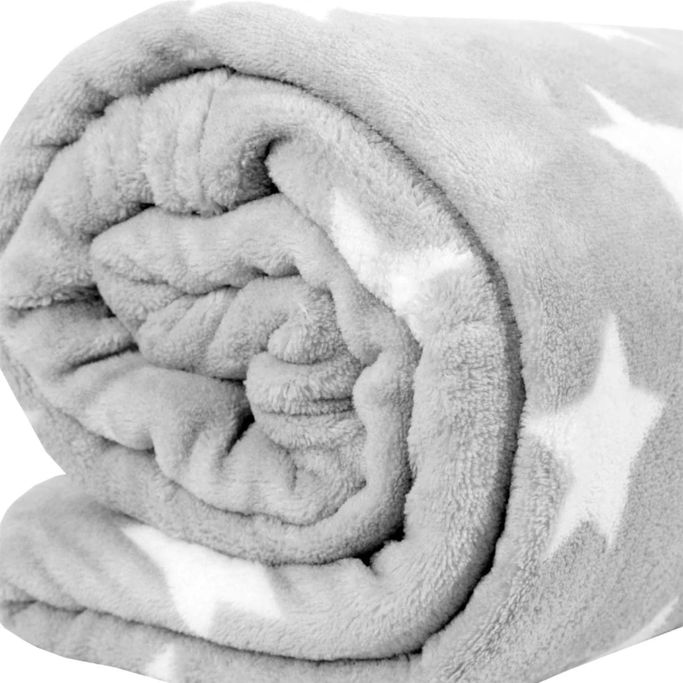 Покривало Bestlivings XXL (150 x 200 см) Світло-сірий Флісова Покривало з мікрофібри з візерунком у вигляді зірок, фото №5