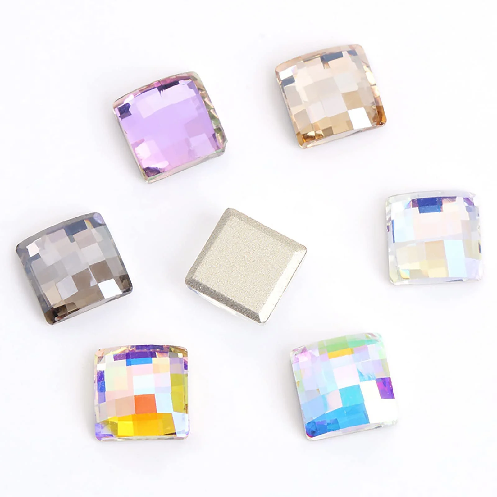 Стрази для нігтів Квадратні Різні кольори 72 шт,, фото №1