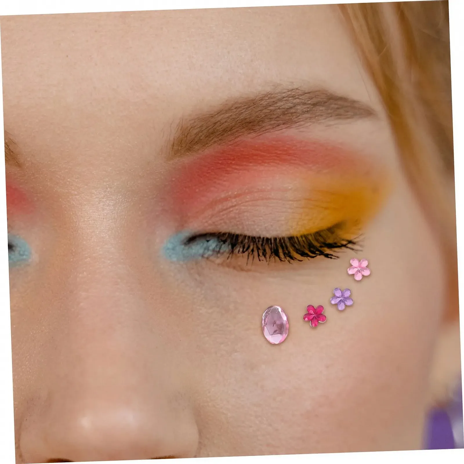 Наклейки Самоклеючі Lurrose 12 аркушів Різні форми Серця Квадрати Квіти Круги, фото №9