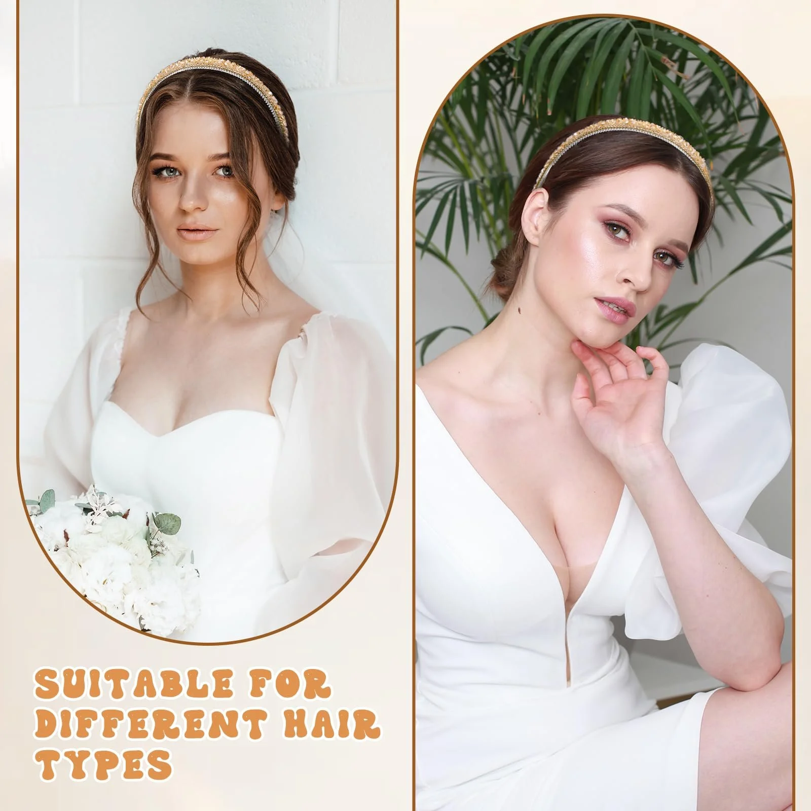 Обруч Блестящий для женщин со стразами, фото №5