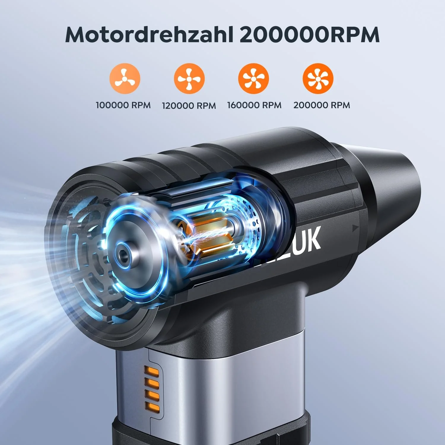 Електрична повітродувка ACEZUK 200 000 об/хв 10 500 мАг 4 швидкості, фото №4 Електрична повітродувка ACEZUK 200 000 об/хв 10 500 мАг 4 швидкості, фото №4