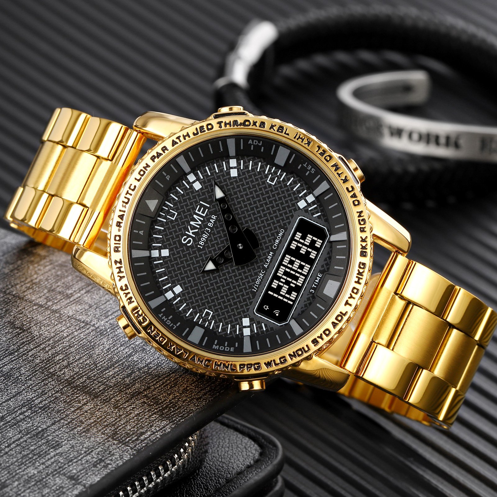 Годинник Skmei 1898GDBK Gold-Black SALE, фото №4