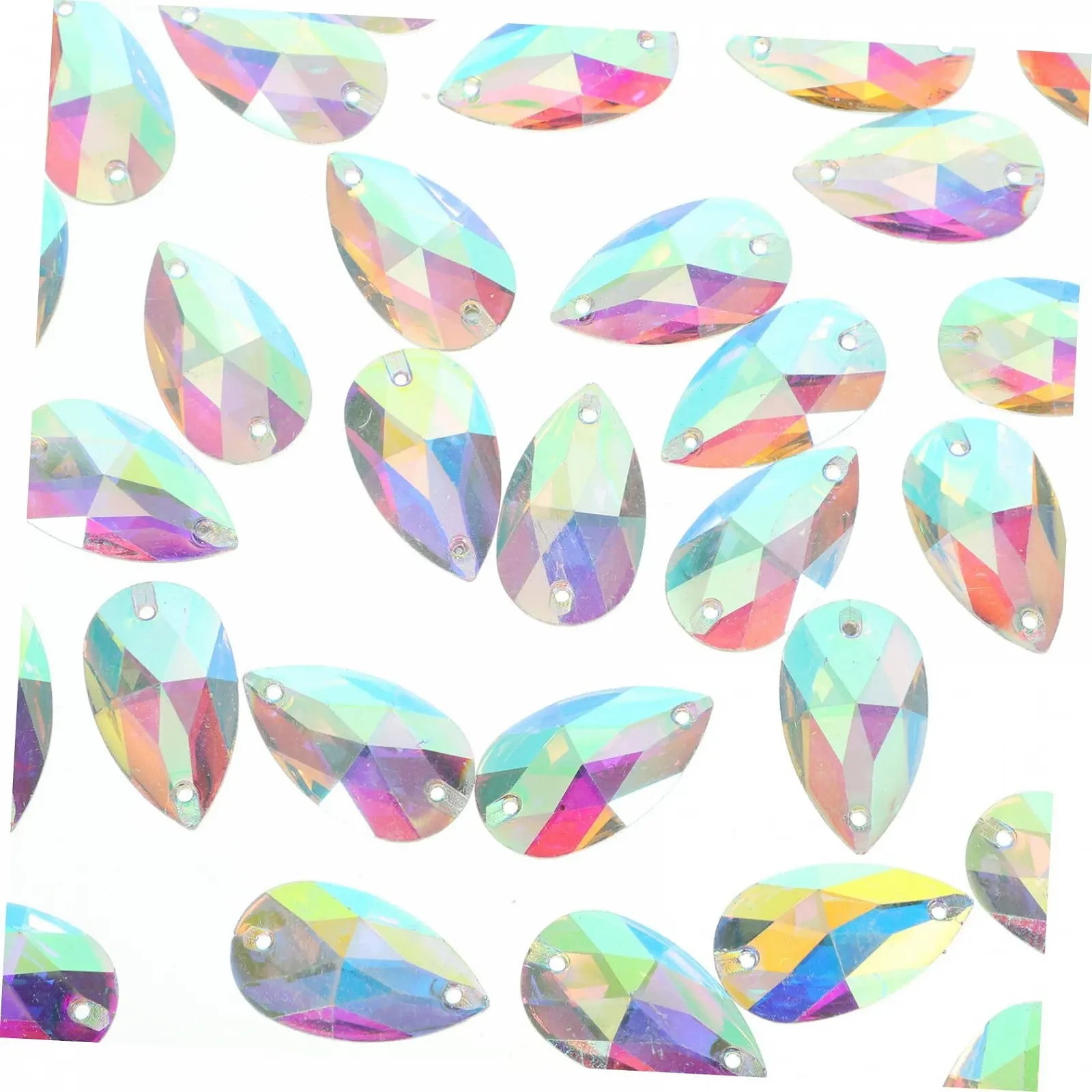 Стрази FRCOLOR Краплеподібні Плоскі 100 штук Камені для шиття Коштовності Кришталеві Плоскі, фото №8