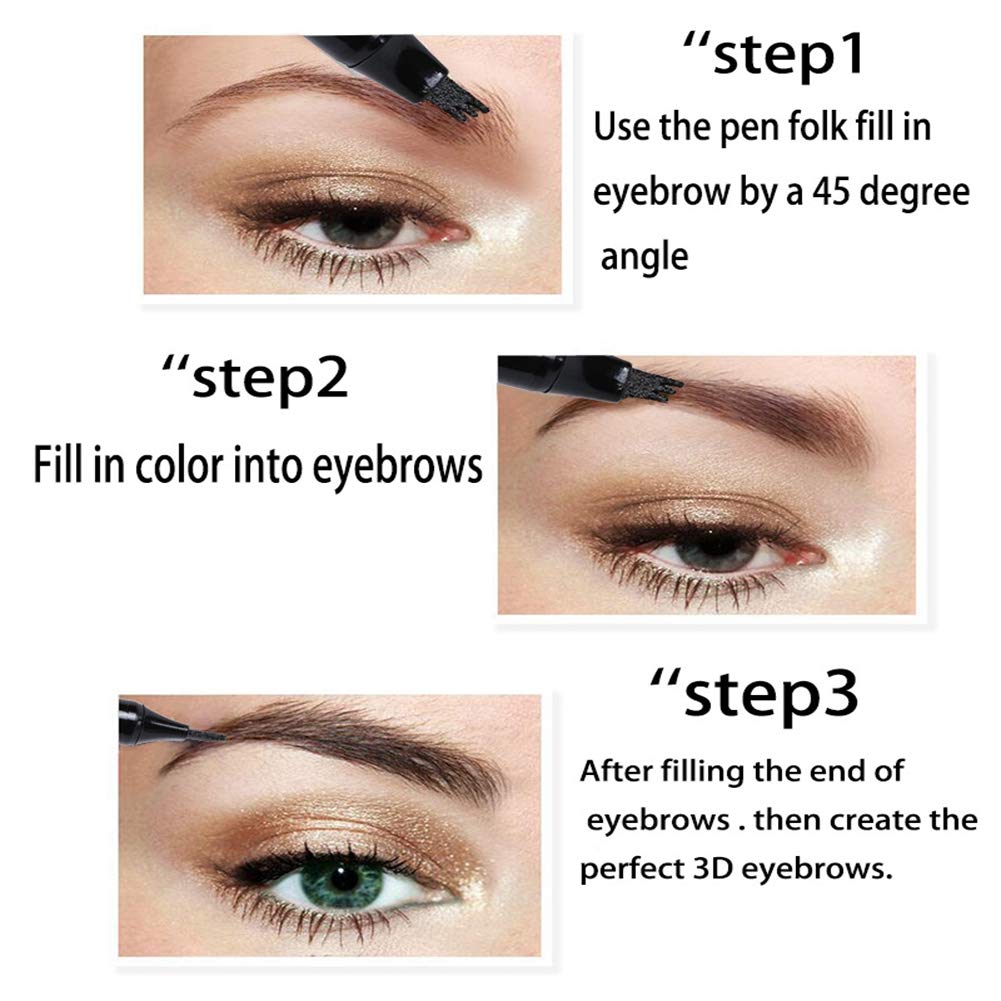 Олівець для брів чотиризубчастий водостійкий коричневий, фото №7