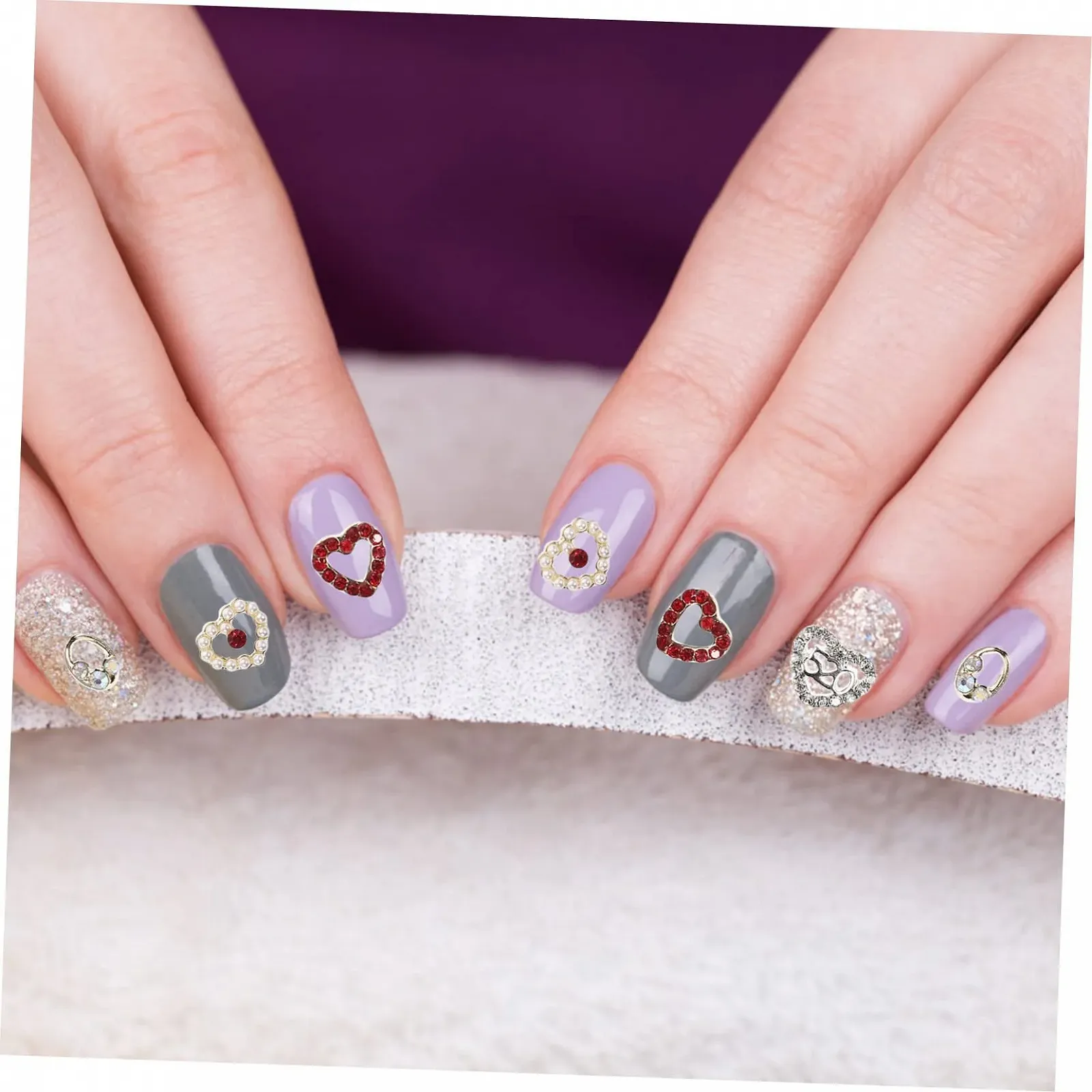 Украшения для ногтей Сердечки FRCOLOR 80 шт. Аксессуары для маникюра для дизайна ногтей ко Дню Святого Валентина, фото №8