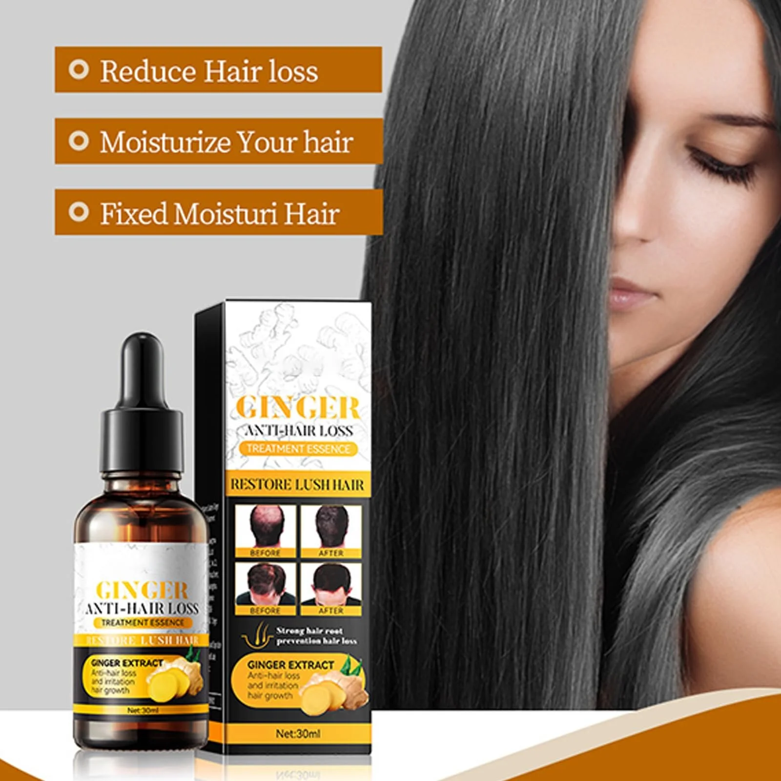 Есенція Імбирна для росту волосся, Набір з 2 шт., фото №4 Есенція Імбирна для росту волосся, Набір з 2 шт., фото №4