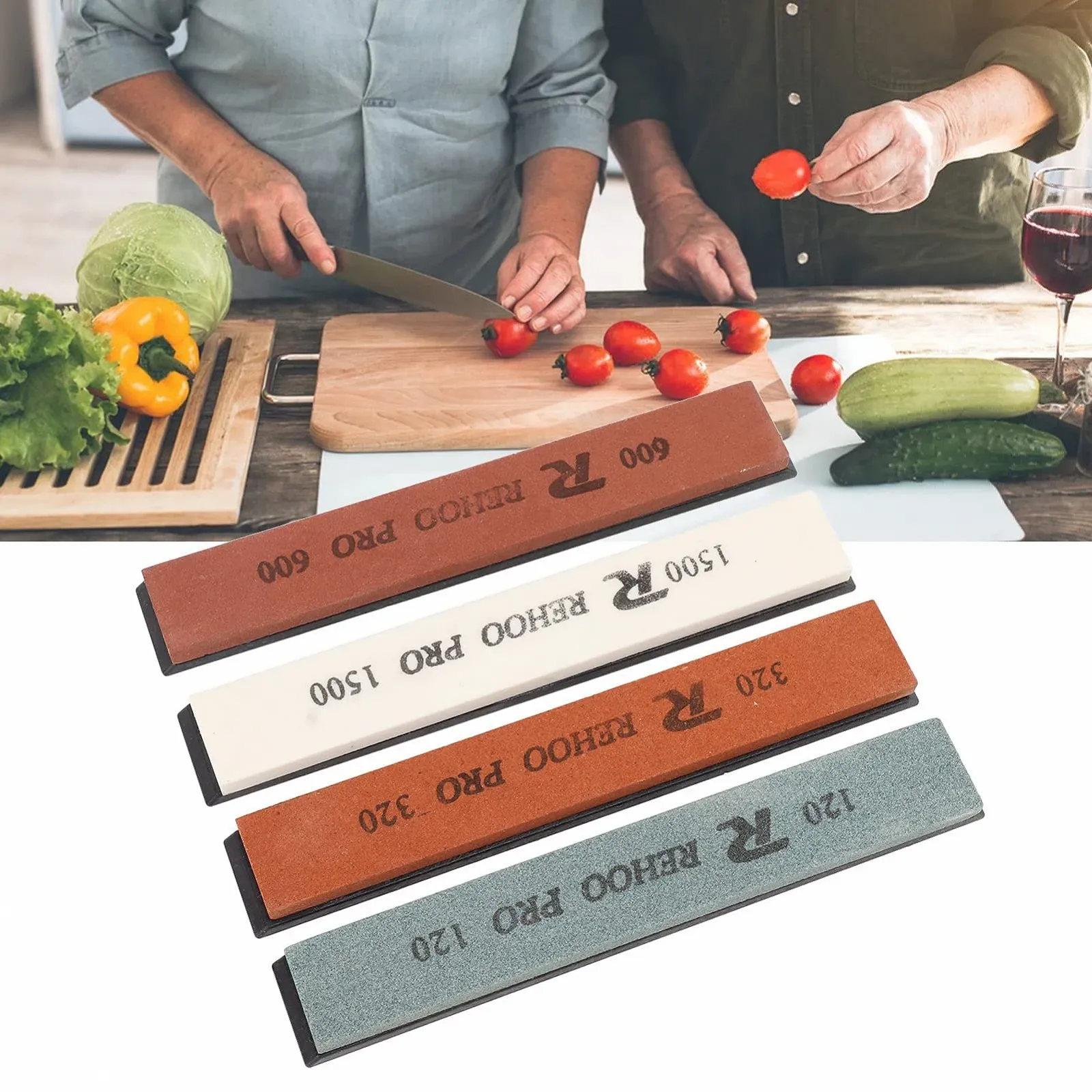 Набір точильних каменів FLEXMAN 4 шт. білий корунд 120/320/600/1500 грит, фото №6