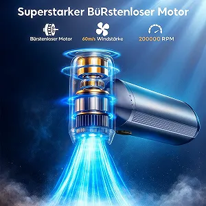 Електрична повітродувка FLOWood 3 швидкості 200,000 об/хв 10000 мАг Aluminium synthetic.ua - Фото 1