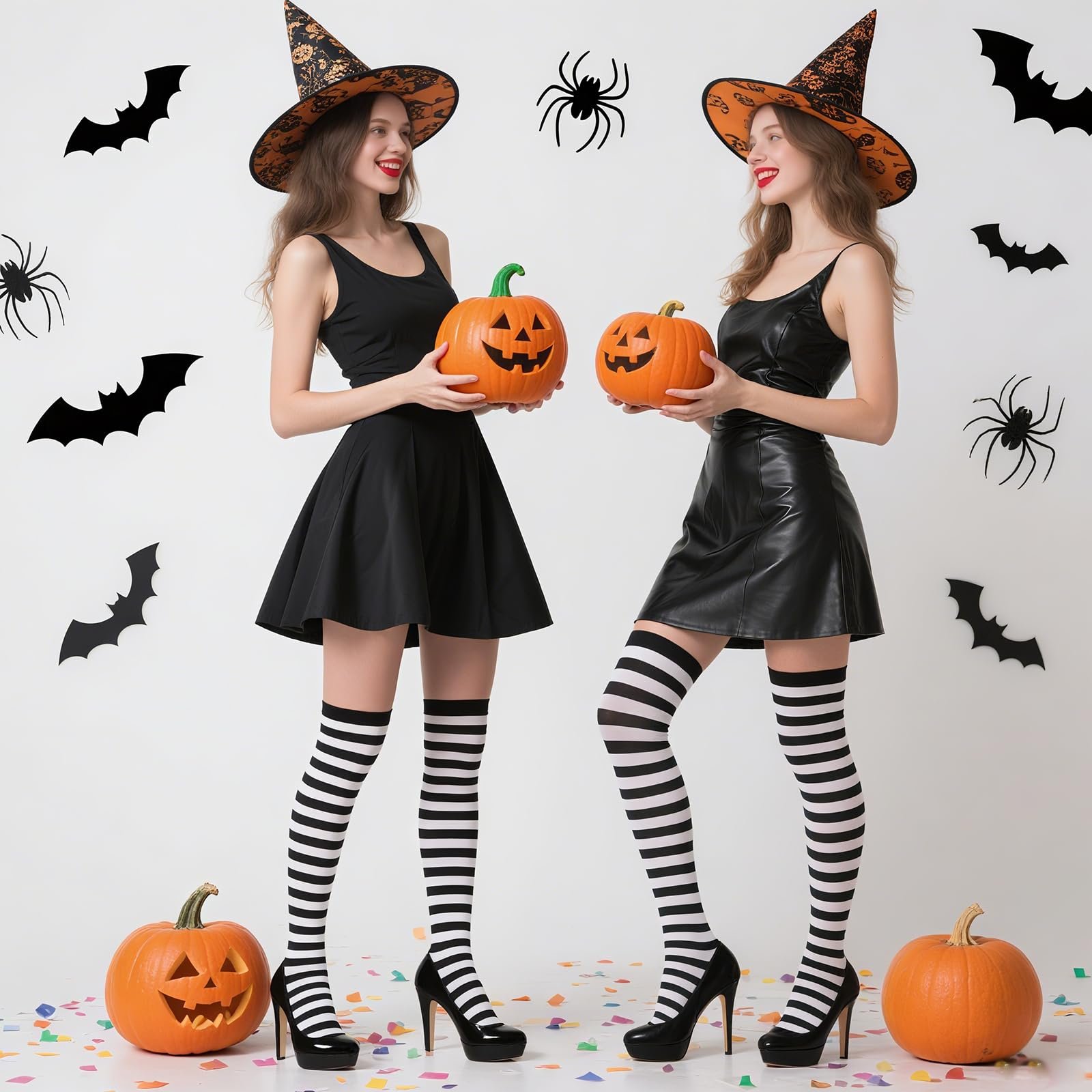 Гетры Lusofie Полосатые Черный Оранжевый 2 пары, фото №6