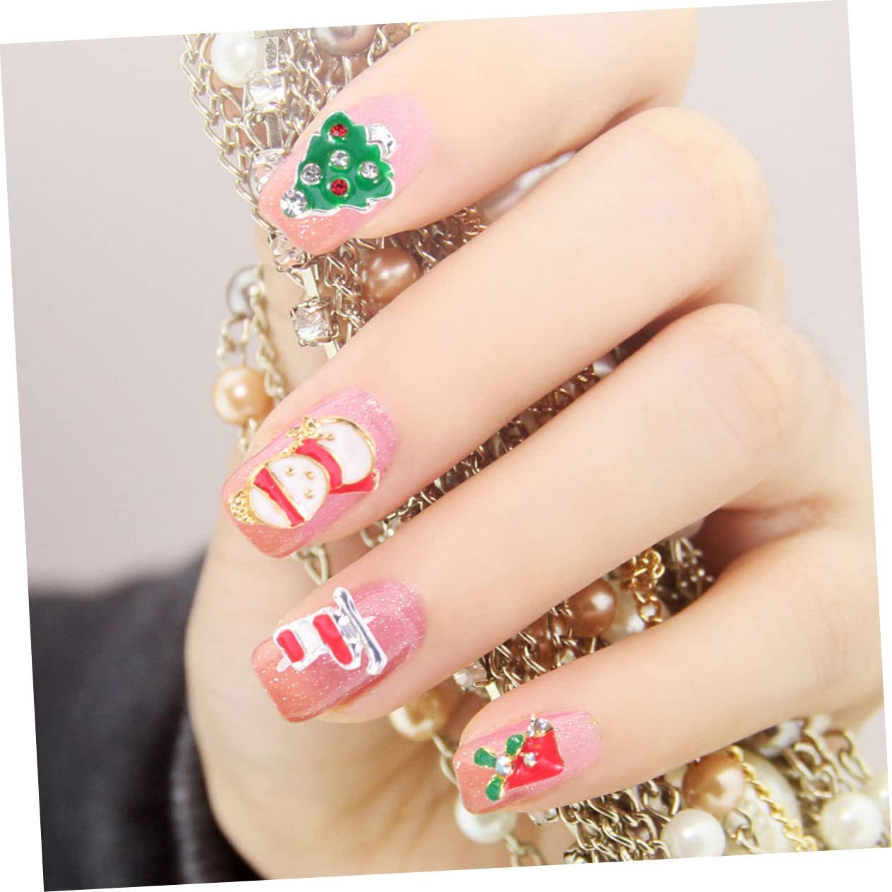 Украшения для ногтей MAGICLULU 3 набора Модные рождественские шармы для ногтей снежинки стразы наклейки для ногтей для детей от 4 лет 3 коробки, фото №7