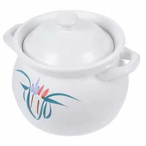 Кастрюля для тушения керамическая жаростойкая с крышкой - Фото 1