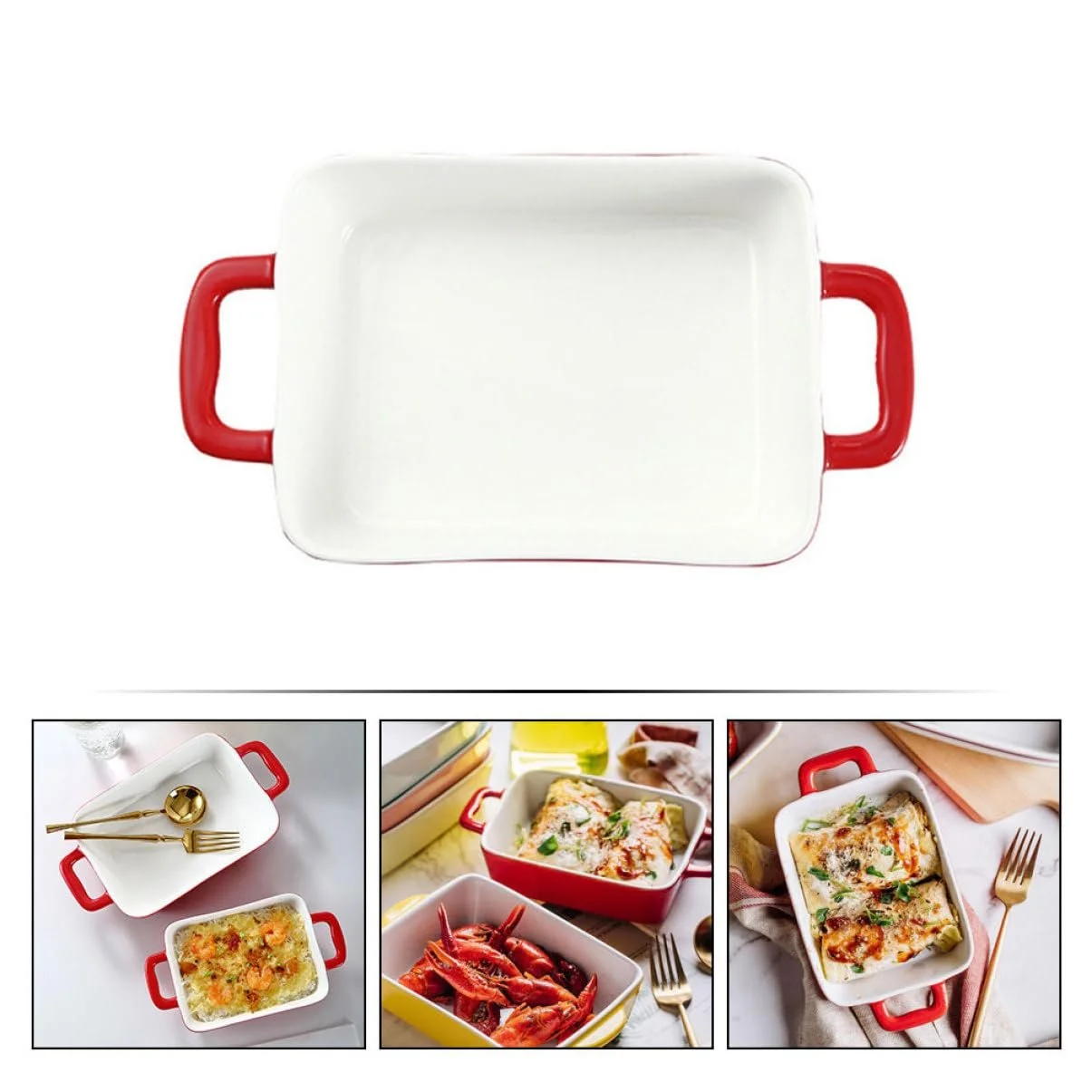 Форма для запекания Garneck керамическая для пиццы и риса с ручками, фото №3