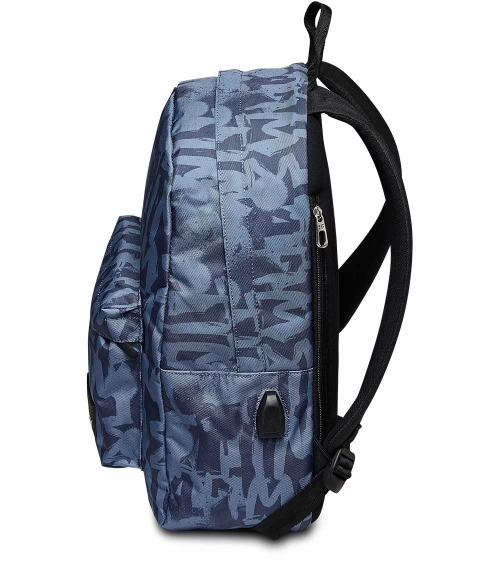 Ранець Seven ISCHOOLPACK Місткий шкільний ранець для підлітків, дівчаток та хлопчиків, з відділенням для ноутбука та USB-портом, італійський дизайн, різнокольоровий, синій, розмір Unit, сучасний, фото №4