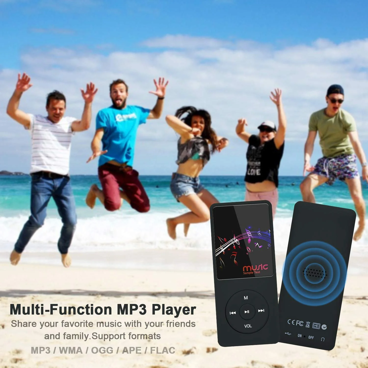 MP3-плеер COVVY 8GB, поддержка карт памяти SD до 64 GB, 70 часов воспроизведения музыки, звук без потерь, Hi-Fi MP3-плеер., фото №3