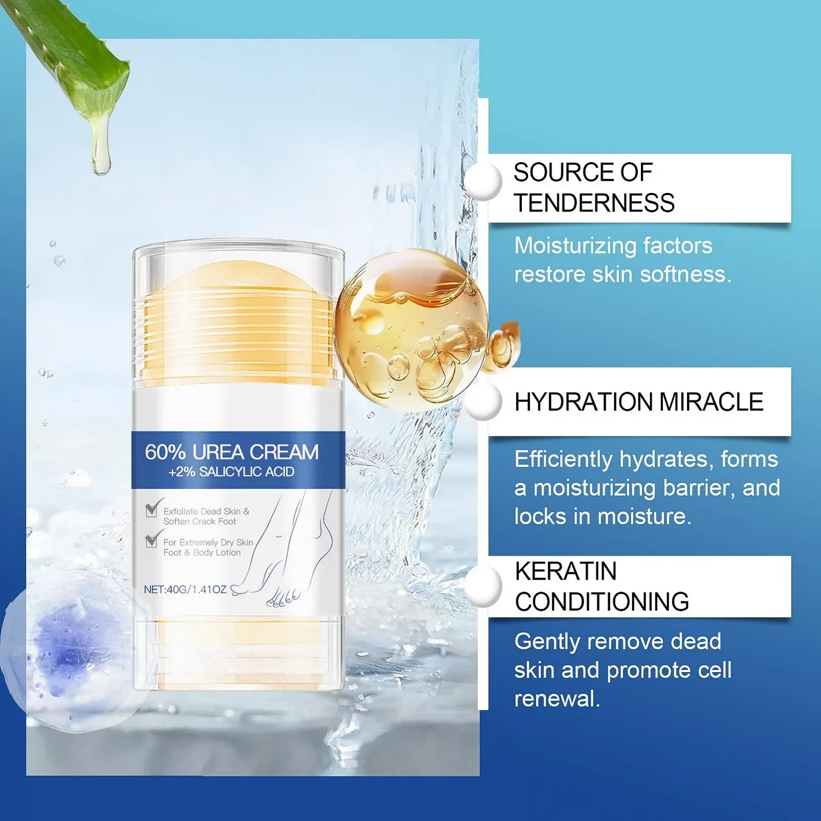 Крем для ног с мочевиной 60% против мозолей и трещин, фото №3