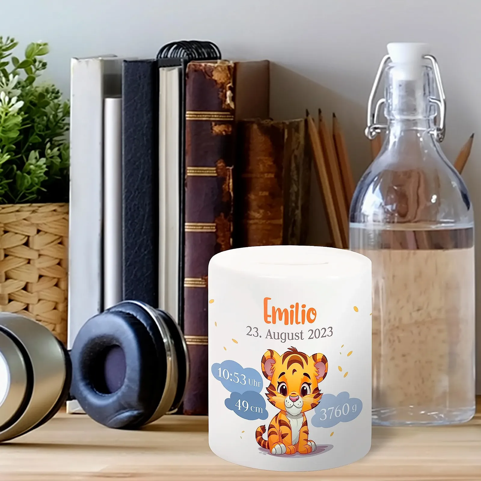 Скарбничка для дітей Керамічна Тигр Персоналізована, фото №5