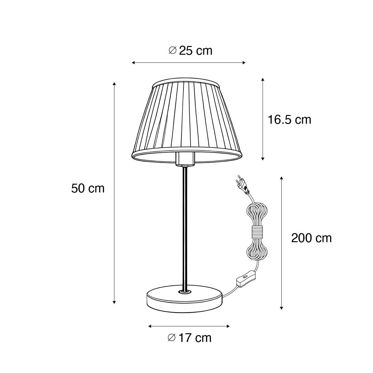 Настільна лампа Qazqa Kaso Retro 25 см Brass Cream, фото №1