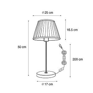 Настільна лампа Qazqa Kaso Retro 25 см Brass Cream - Фото 1