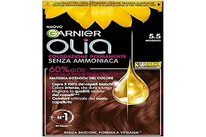 Фарба для волосся Garnier Olia Перманентна Без аміаку з квітковими оліями натурального походження Веганська формула, Mahogany - Фото 1