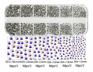 Стразы Плоские для Ногтей Jollin Разные Формы Crystal AB, 1920 шт. synthetic.ua - Фото 1