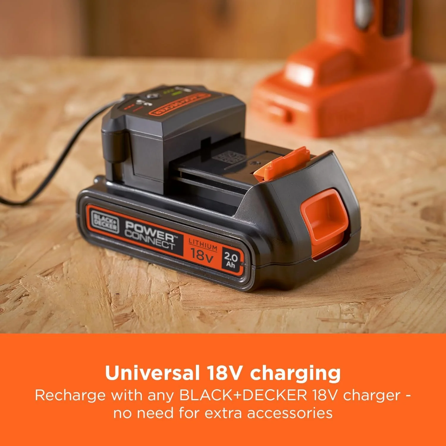 Аккумулятор литий-ионный Black+Decker BL2018 / 18 V / 2 Ah / Черный-оранжевый, фото №4