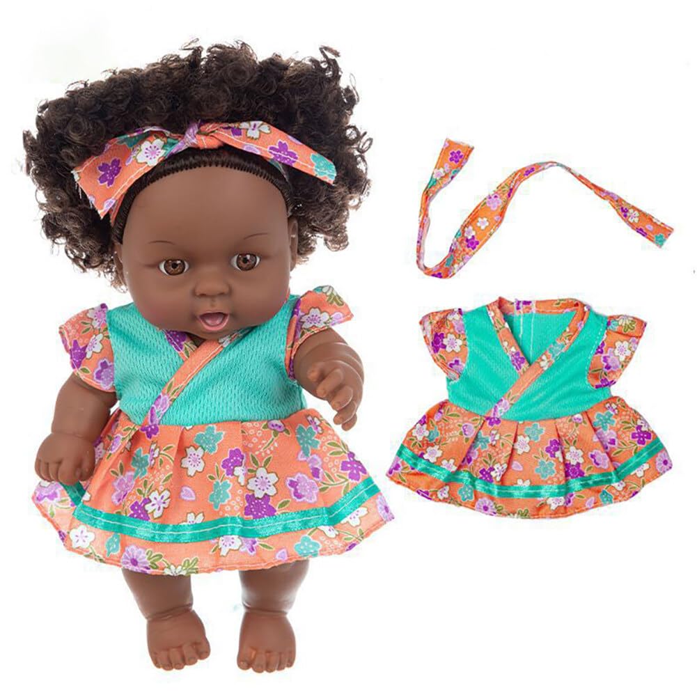 Лялька Asudaro Newborn Girl 8 Inch Black Lifelike African American Reborn Baby Doll Washable Soft Body Baby Dolls Type 1, фото №2