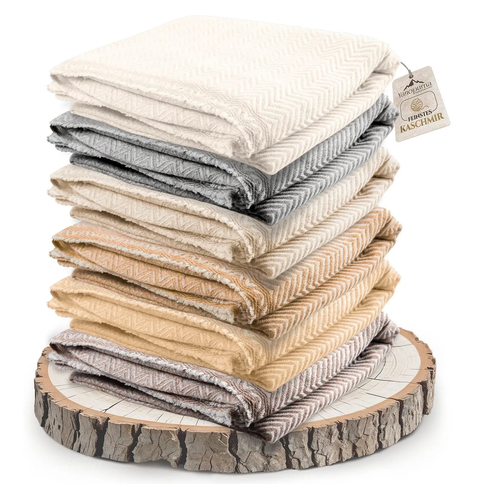 Покривало Yanopurna Кашемір Вручну ткана Покривало з 100% кашемірової вовни для дивана - 135 x 270 см, фото №1