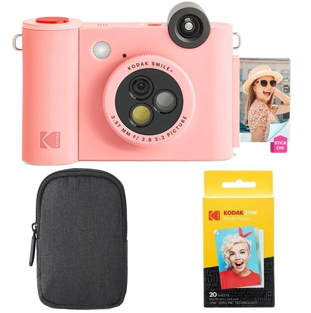 Фотокамера мгновенной печати Kodak Smile+ 2-in-1 Bluetooth Photo Printer Starter Pack Pink, фото №1