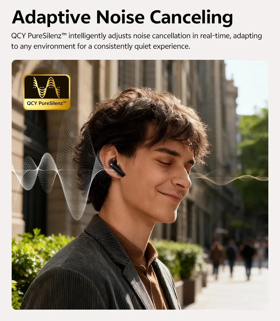 Наушники QCY MeloBuds N60 Hi-Res LDAC PureSilenz ANC AI BT6.0 Black, фото №8 Наушники QCY MeloBuds N60 Hi-Res LDAC PureSilenz ANC AI BT6.0 Black, фото №8