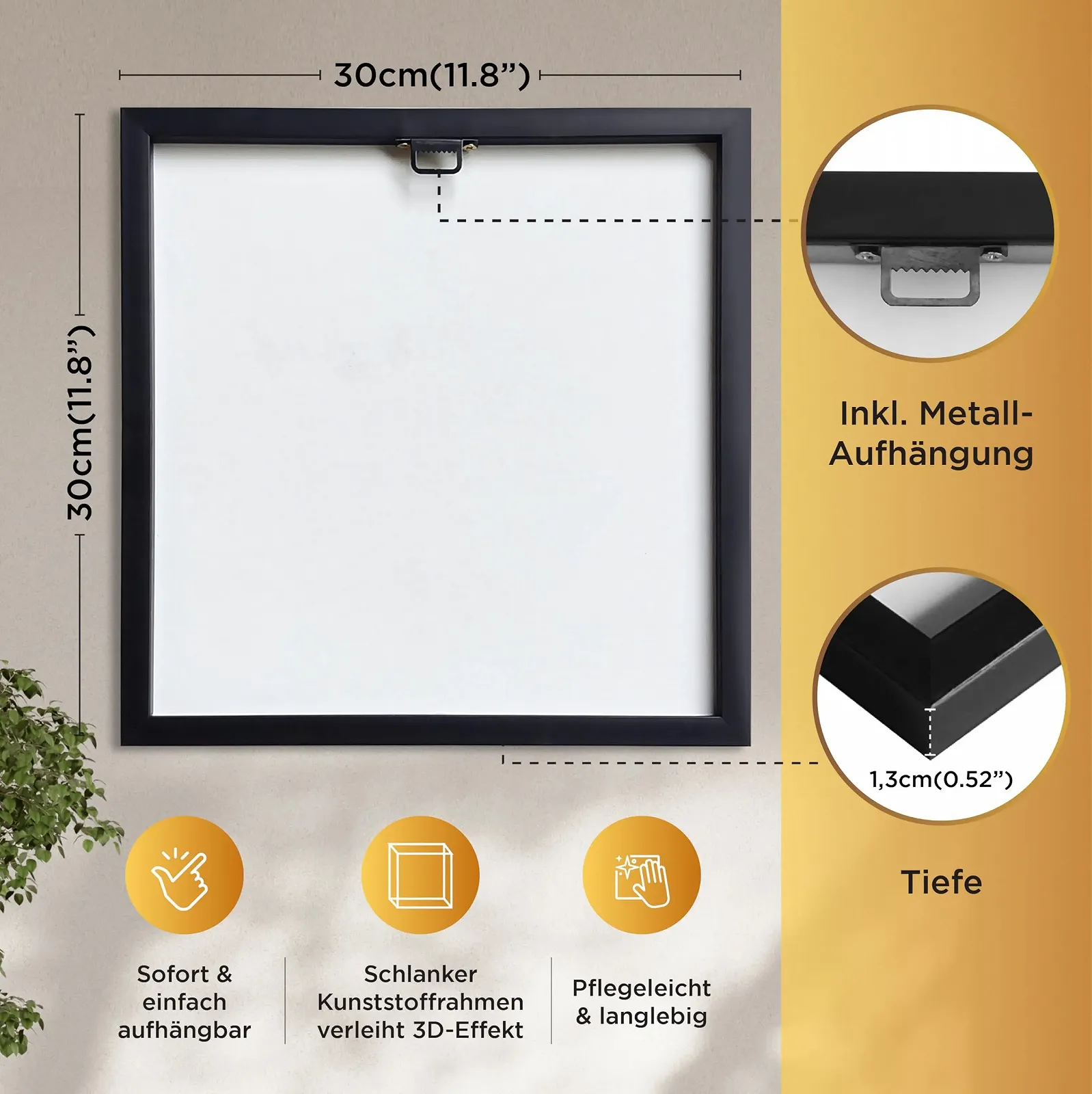 Набір скляних картин BERLIG 30 x 30 см 3 шт., фото №3