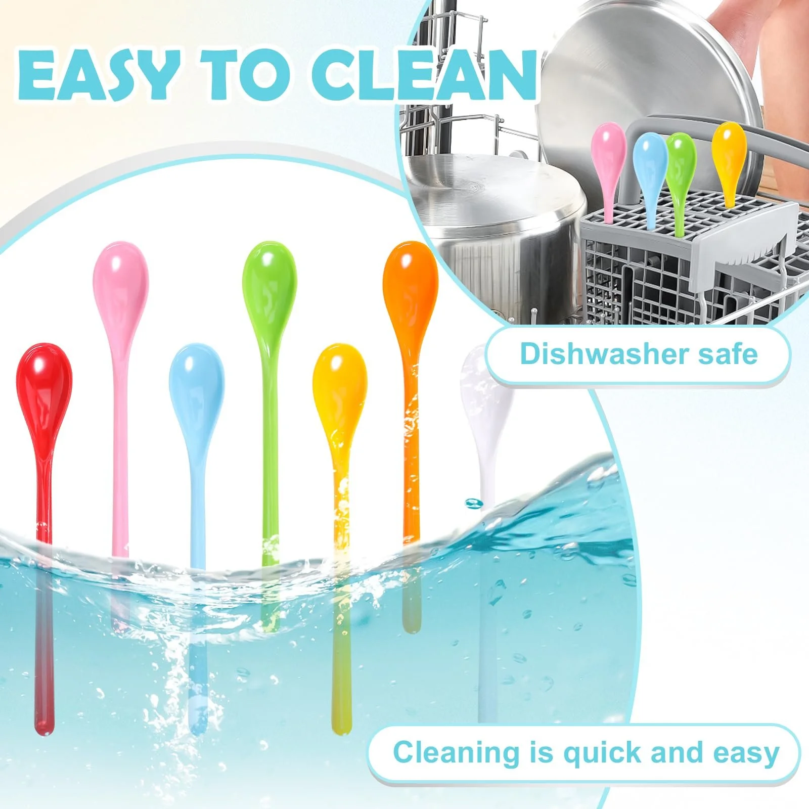 Ложки Пластикові Довгі Різнокольорові (19 см) 10 шт в упаковці, фото №6 Ложки Пластикові Довгі Різнокольорові (19 см) 10 шт в упаковці, фото №6