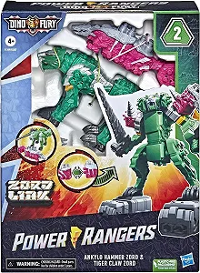 Игрушка Power Rangers Dino Fury Ankylo Hammer and Tiger Claw Zord для детей от 4 лет synthetic.ua - Фото 1
