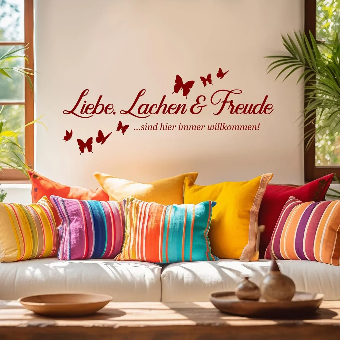 Настінна наклейка Tjapalo Pkm497 Love Laugh and Friends Are Here Always Welcome Сіра, фото №4