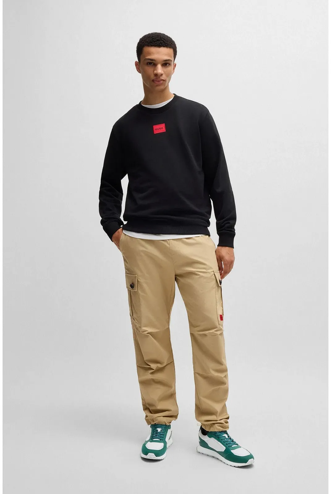 Кроссовки HUGO Icelin Runn из разных материалов с логотипом, фото №3