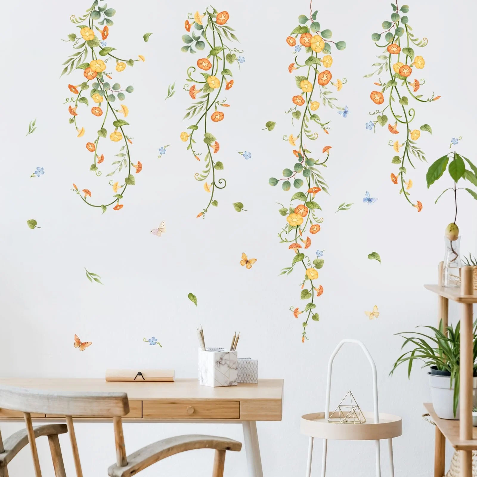 Наклейка на стіну Supzone Flowers Жовта квітка в'юнка 125 x 85 см, фото №2