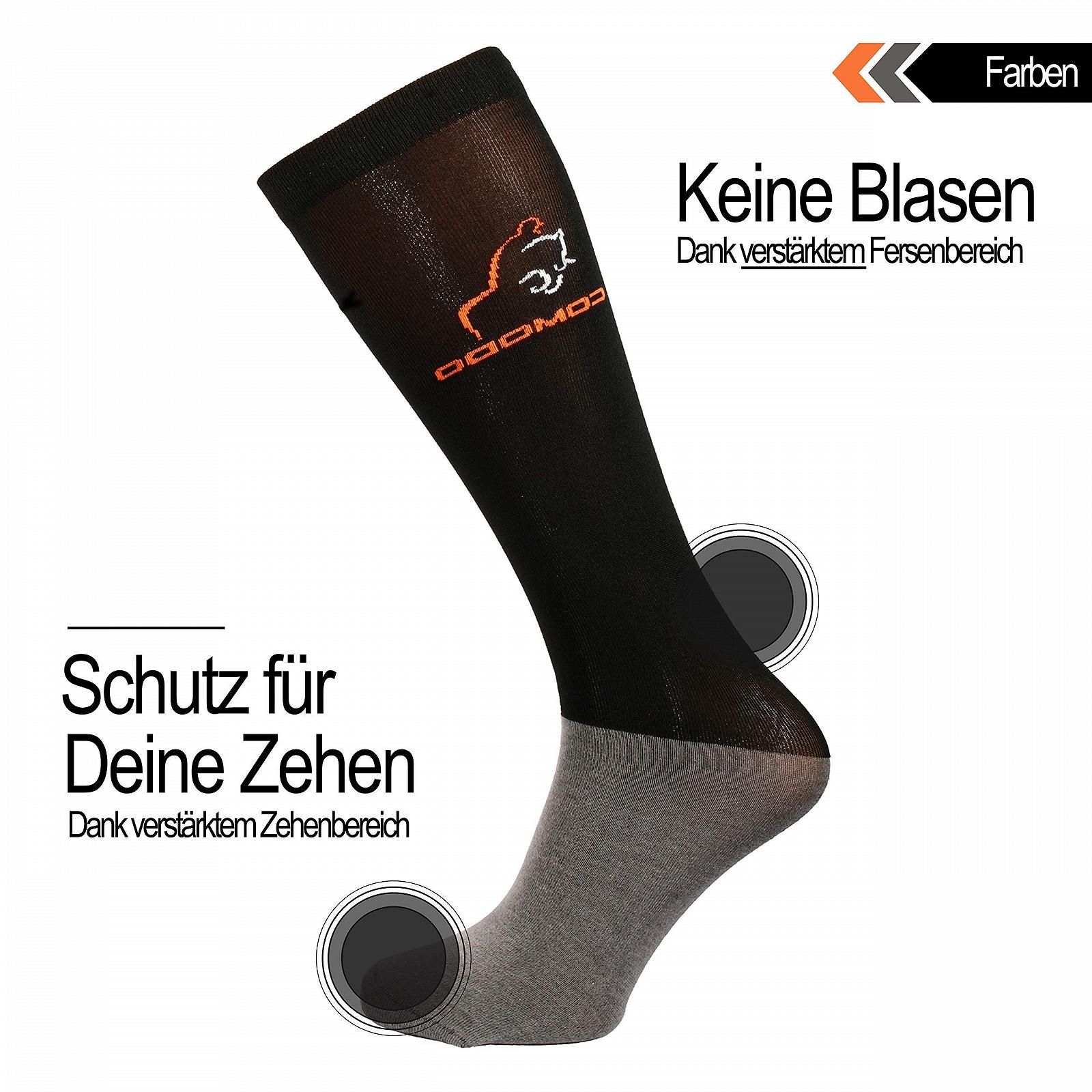 Шкарпетки для верхової їзди COMODO 3 пари, SPJM, Мікроволокно 2 - Чорний, фото №3