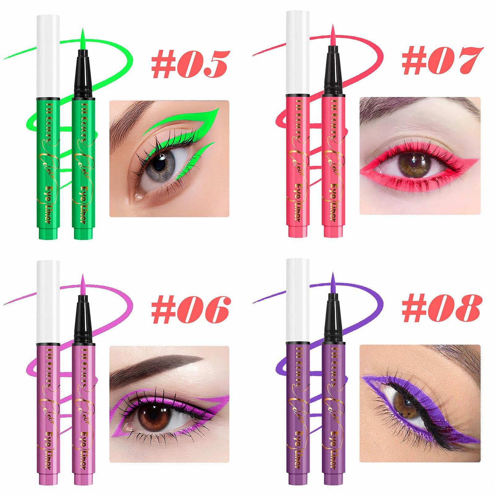 Eyeliner scyca Fluoreszierender wasserfester 12 Farben UV-Neon-матовый жидкий, фото №4
