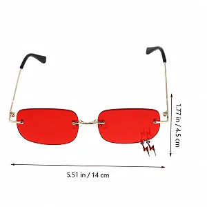 Солнцезащитные очки VALICLUD Без оправы Металл Красный (2 шт.) synthetic.ua - Фото 1