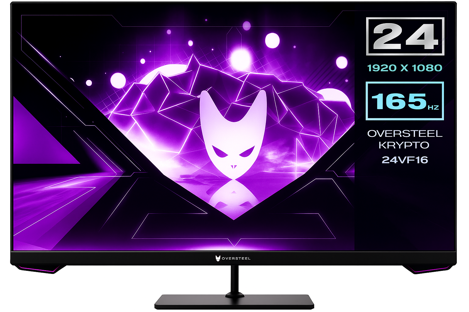 Монітор 24" Oversteel Krypto Gaming NAT-OV-KR24VF16 Full HD VA 165 Гц, фото №1